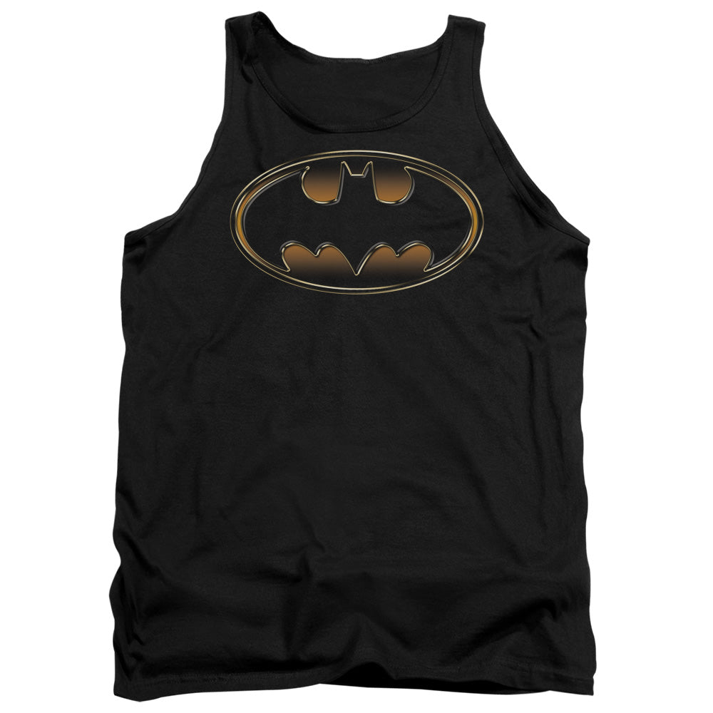Batman Comics Black & Gold Embossed Men's 18/1 Cotton Tank Top