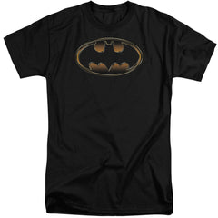 Batman Comics Black & Gold Embossed Men's 18/1 Tall Cotton Short-Sleeve T-Shirt