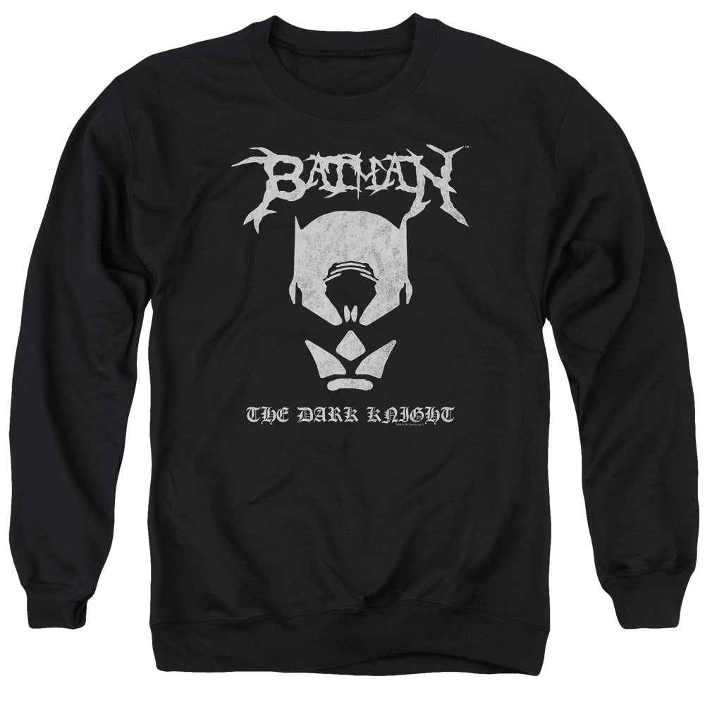 Batman Comics Black Metal Batman Men's Crewneck 50 50 Poly Long-Sleeve T-Shirt