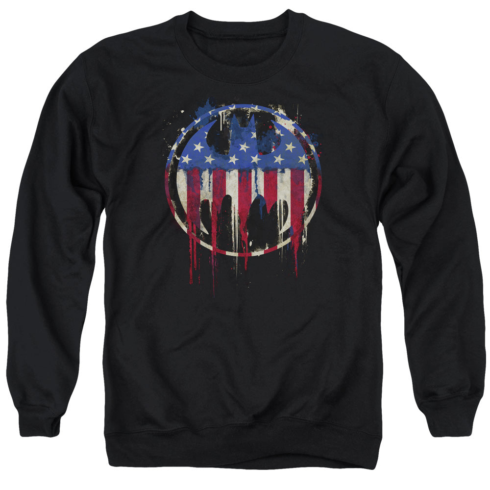 Batman Comics Bleeding Signal Men's Crewneck 50 50 Poly Long-Sleeve T-Shirt