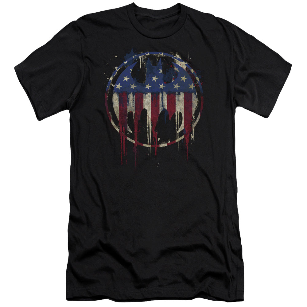 Batman Comics Bleeding Signal Men's Ultra-Soft 30/1 Cotton Slim Short-Sleeve T-Shirt