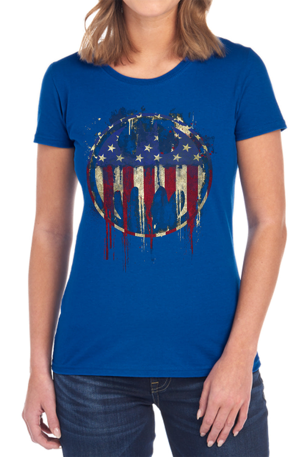 Batman Comics Bleeding Signal Women's 18/1 Cotton Short-Sleeve T-Shirt