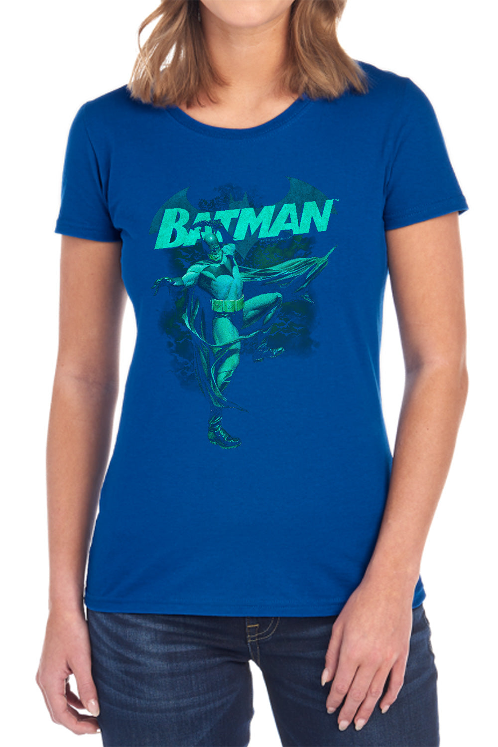 Batman Comics Blue Bat Women's 18/1 Cotton Short-Sleeve T-Shirt