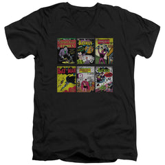 Batman Comics Bm Covers Men's 30/1 Cotton Slim V-Neck T-Shirt