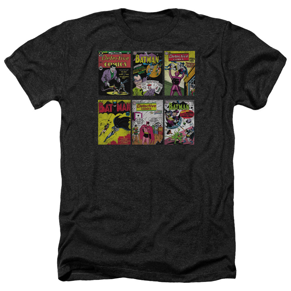 Batman Comics Bm Covers Men's 30/1 Heather 60 40 Poly Short-Sleeve T-Shirt
