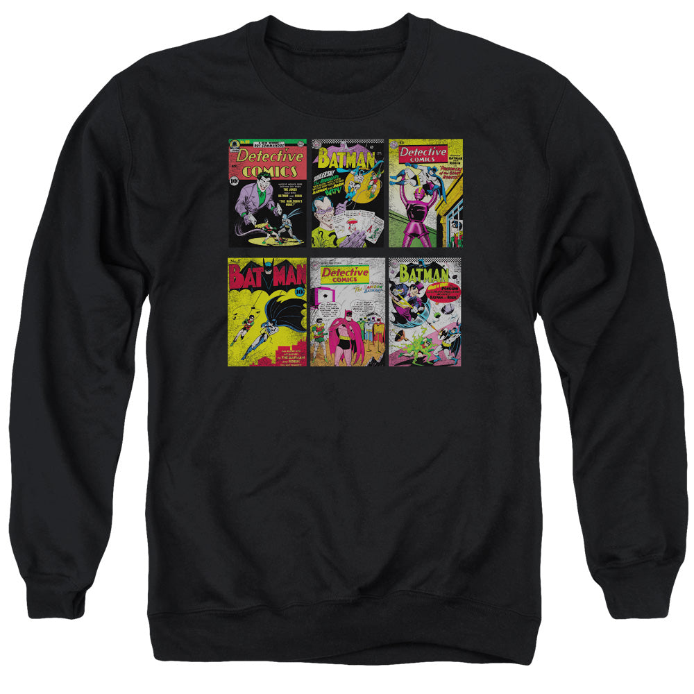 Batman Comics Bm Covers Men's Crewneck 50 50 Poly Long-Sleeve T-Shirt