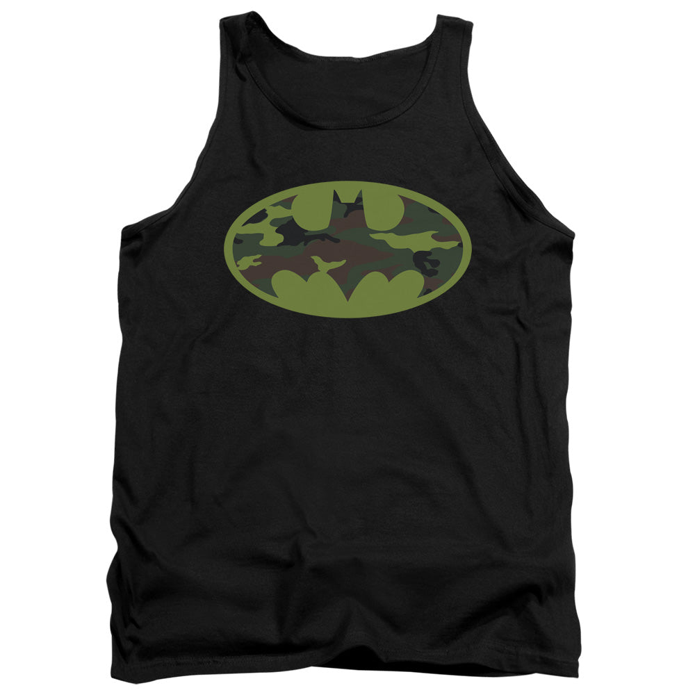 Batman Comics Camo Logo Men's 18/1 Cotton Tank Top