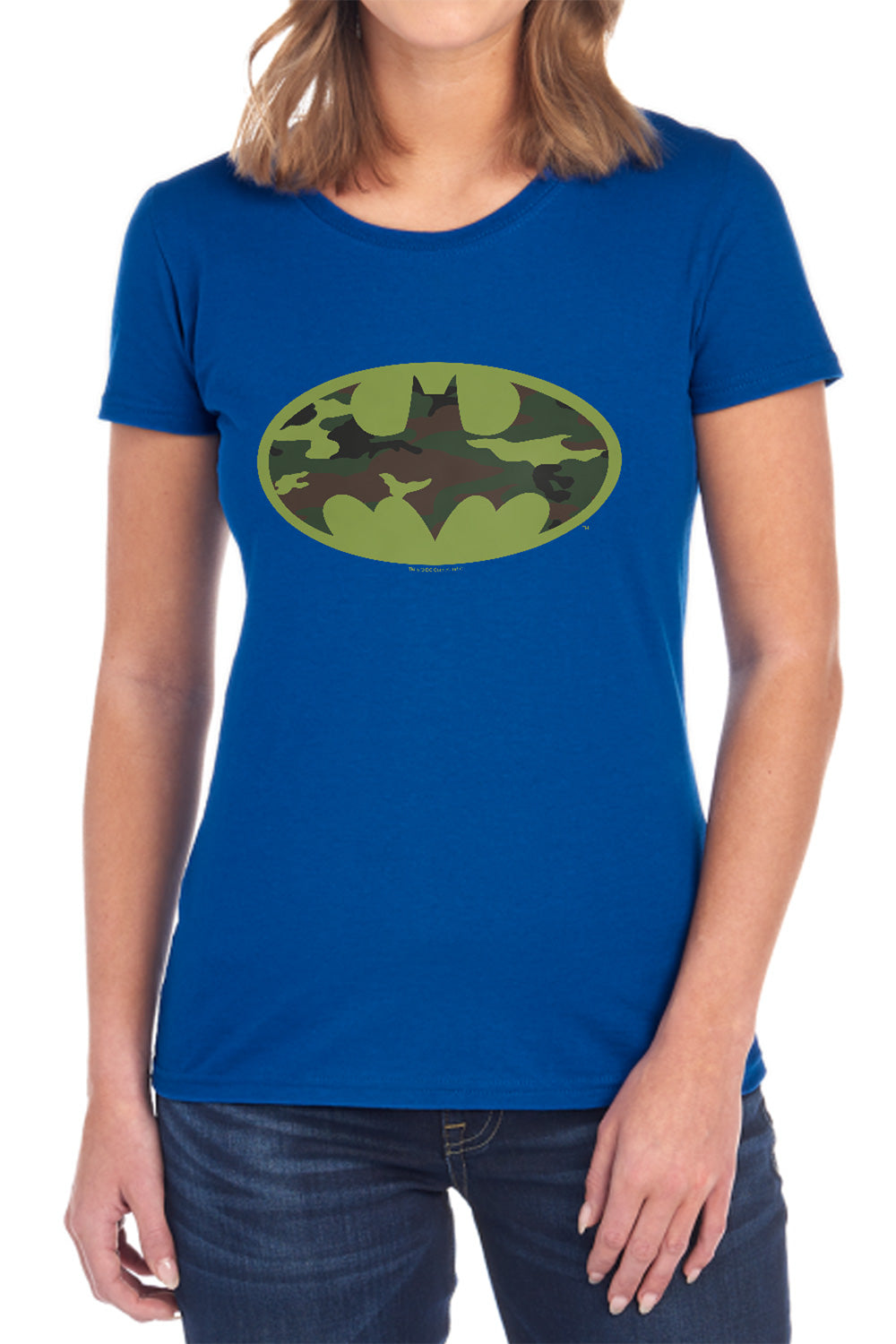 Batman Comics Camo Logo Women's 18/1 Cotton Short-Sleeve T-Shirt