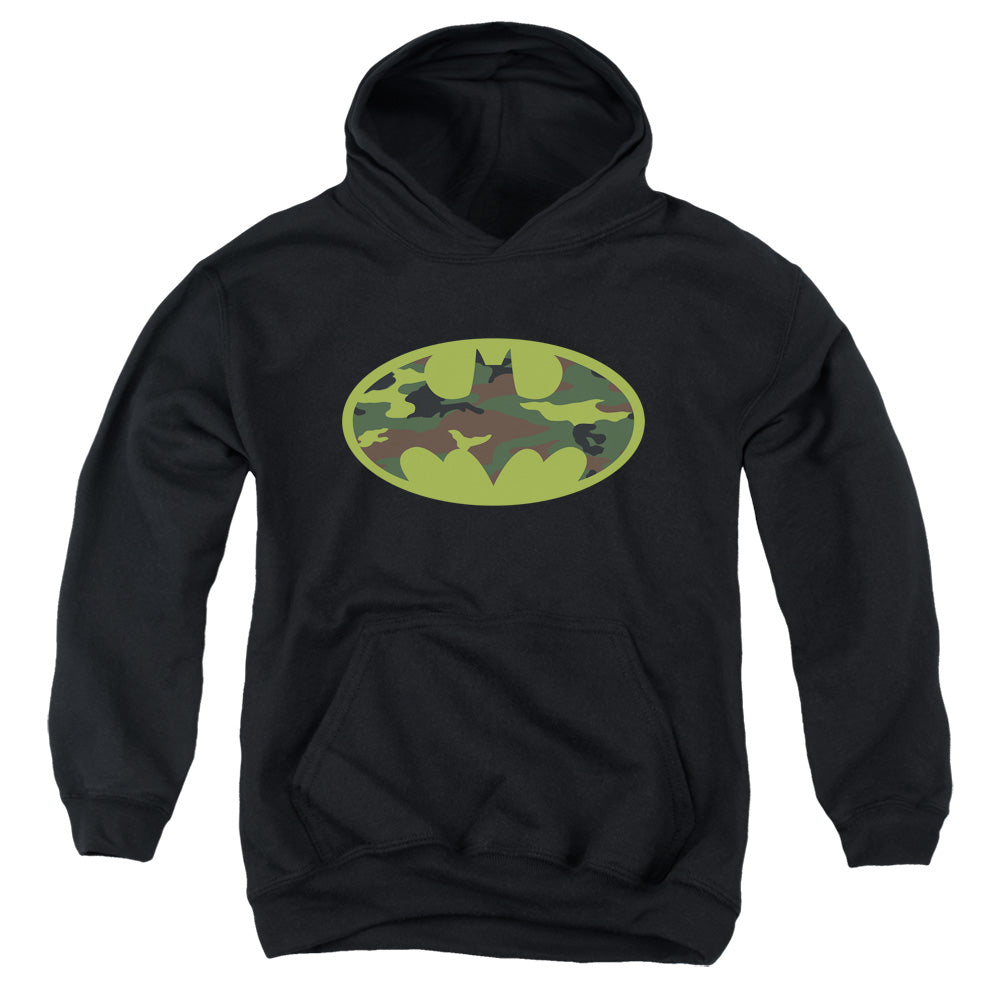 Batman Comics Camo Logo Youth Cotton Poly Pull-Over Hoodie