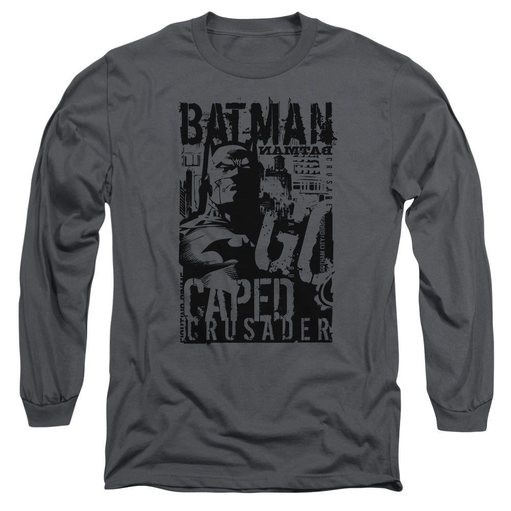 Batman Comics Caped Crusader Men's 18/1 Cotton Long-Sleeve T-Shirt
