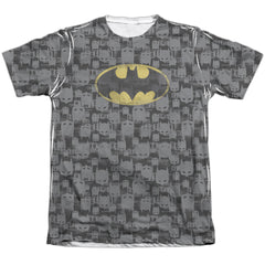 Batman Comics Caped Crusader Repeat Men's Regular Fit Poly Cotton Short-Sleeve T-Shirt