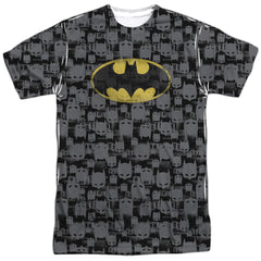 Batman Comics Caped Crusader Repeat Men's Regular Fit Polyester Short-Sleeve T-Shirt