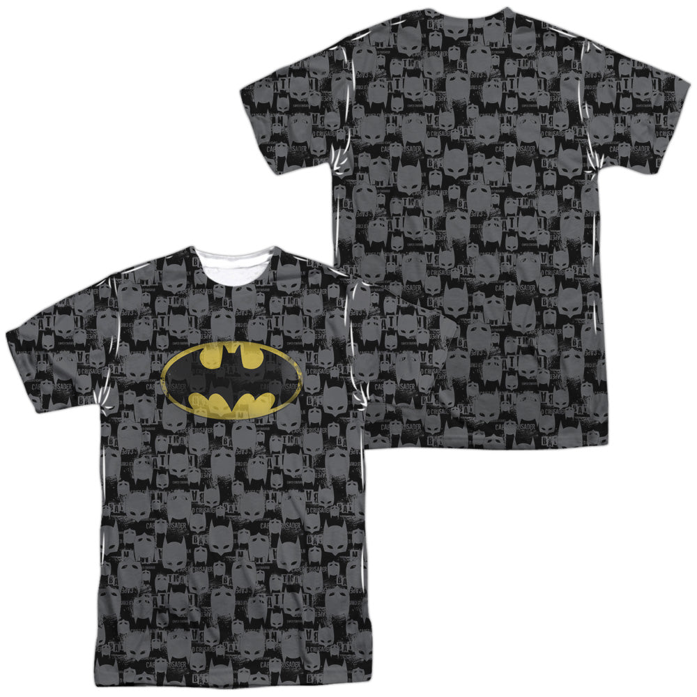 Batman Comics Caped Crusader Repeat Men's Regular Fit Polyester Short-Sleeve T-Shirt