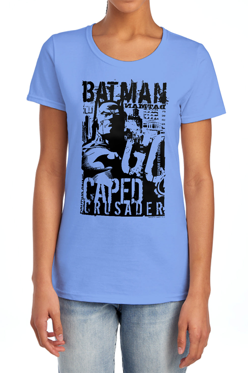 Batman Comics Caped Crusader Women's 18/1 Cotton Short-Sleeve T-Shirt