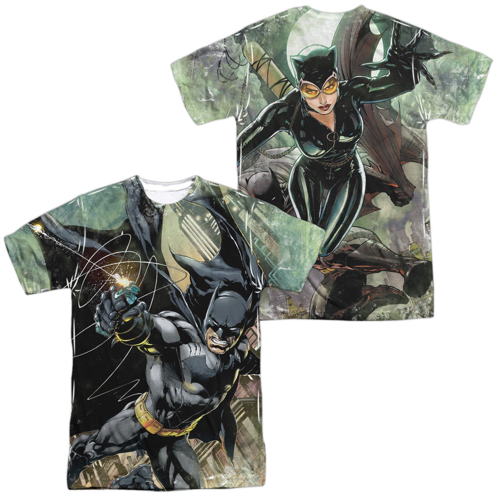 Batman Comics Catch (Front/Back Print) Men's Regular Fit Polyester Short-Sleeve T-Shirt