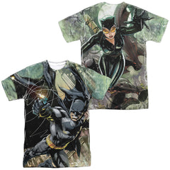 Batman Comics Catch (Front/Back Print) Men's Regular Fit Polyester Short-Sleeve T-Shirt