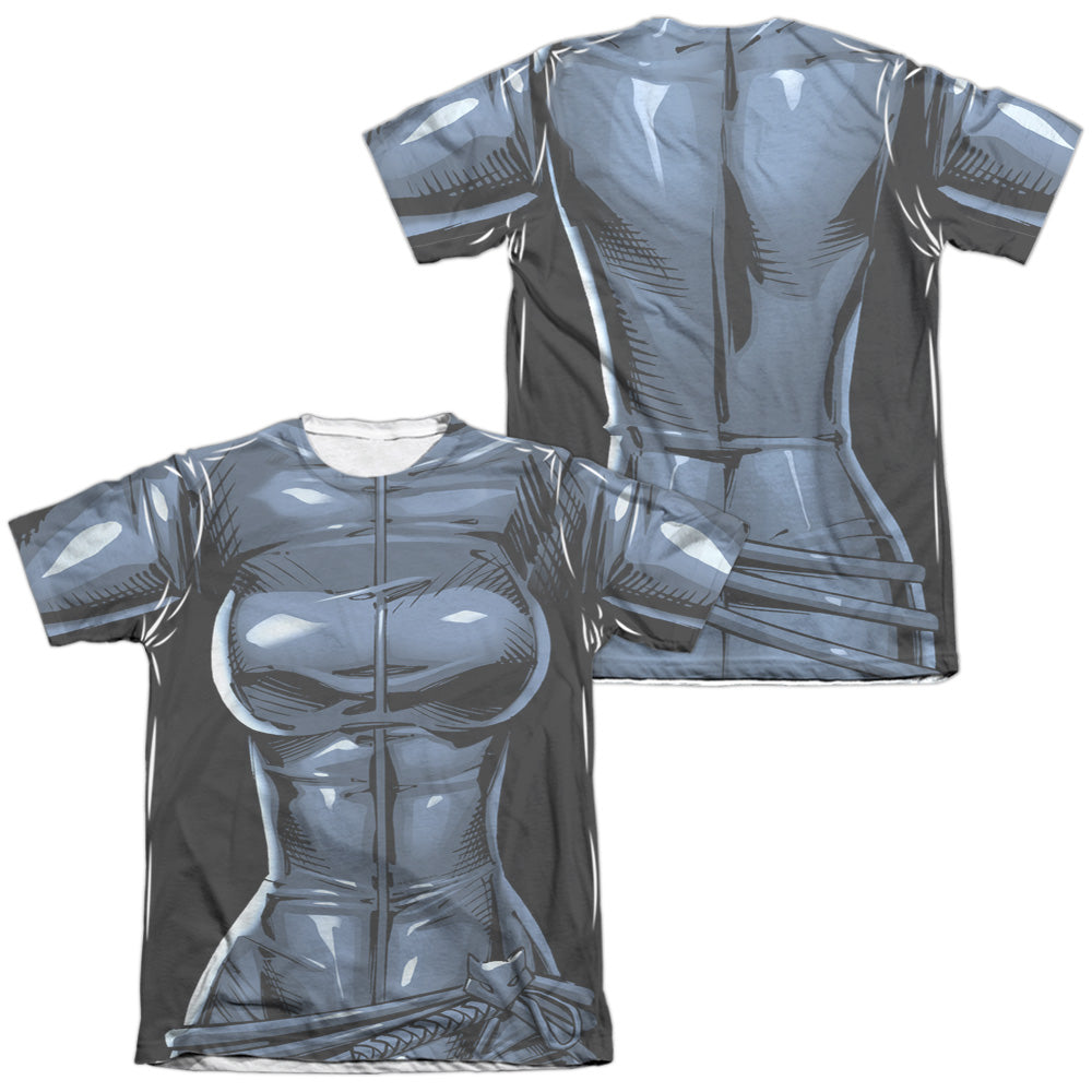 Batman Comics Catwoman Uniform (Front/Back Print) Men's Regular Fit Poly Cotton Short-Sleeve T-Shirt