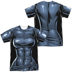 Batman Comics Catwoman Uniform (Front/Back Print) Men's Regular Fit Polyester Short-Sleeve T-Shirt