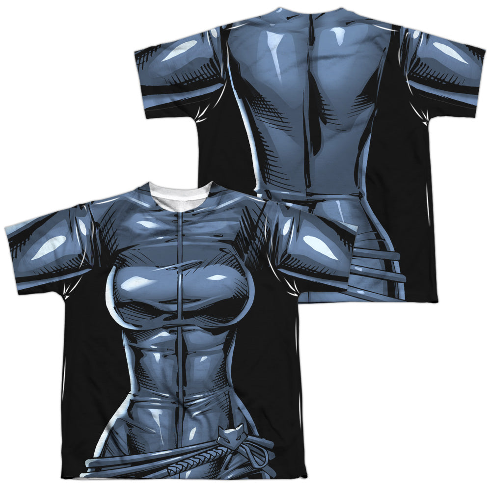 Batman Comics Catwoman Uniform (Front/Back Print) Youth Regular Fit Poly Short-Sleeve T-Shirt