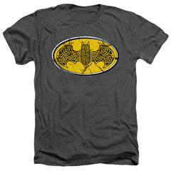 Batman Comics Celtic Shield Men's 30/1 Heather 60 40 Poly Short-Sleeve T-Shirt