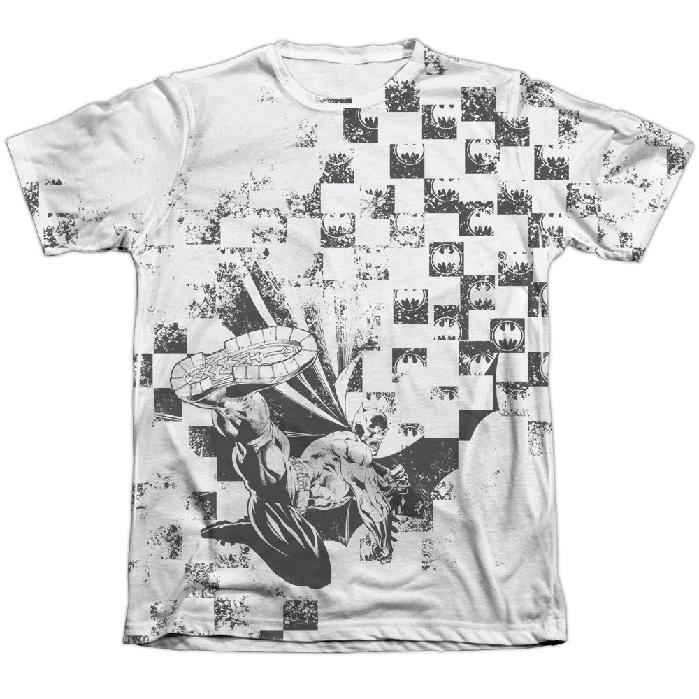 Batman Comics Checkerboard Kick Men's Regular Fit Poly Cotton Short-Sleeve T-Shirt