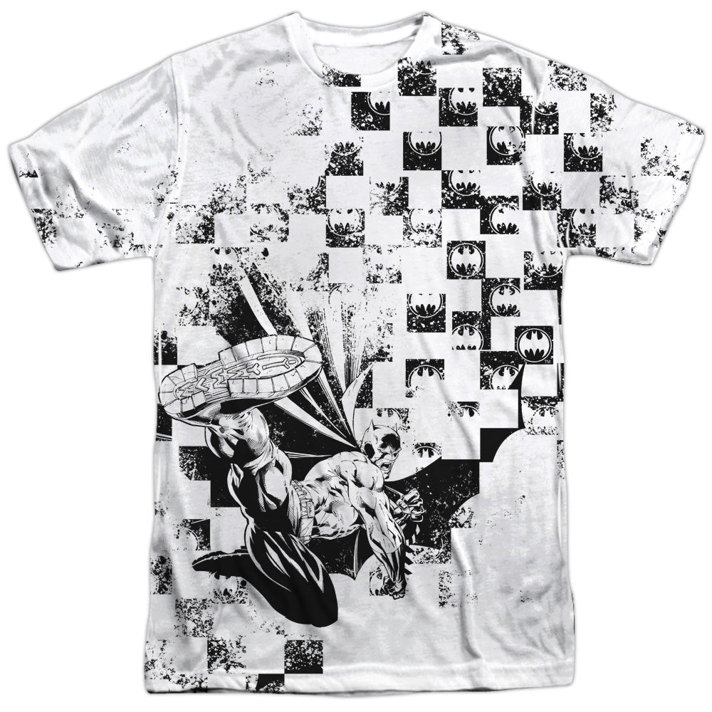 Batman Comics Checkerboard Kick Men's Regular Fit Polyester Short-Sleeve T-Shirt
