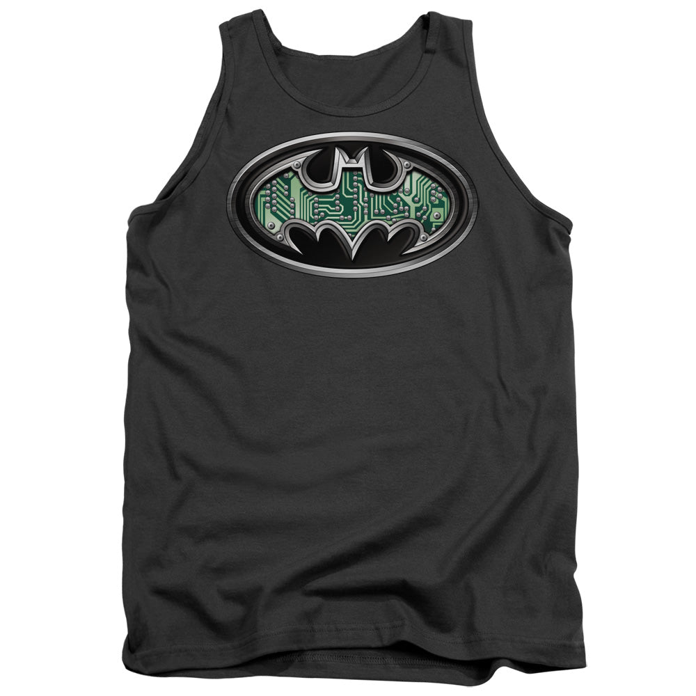 Batman Comics Circuitry Shield Men's 18/1 Cotton Tank Top