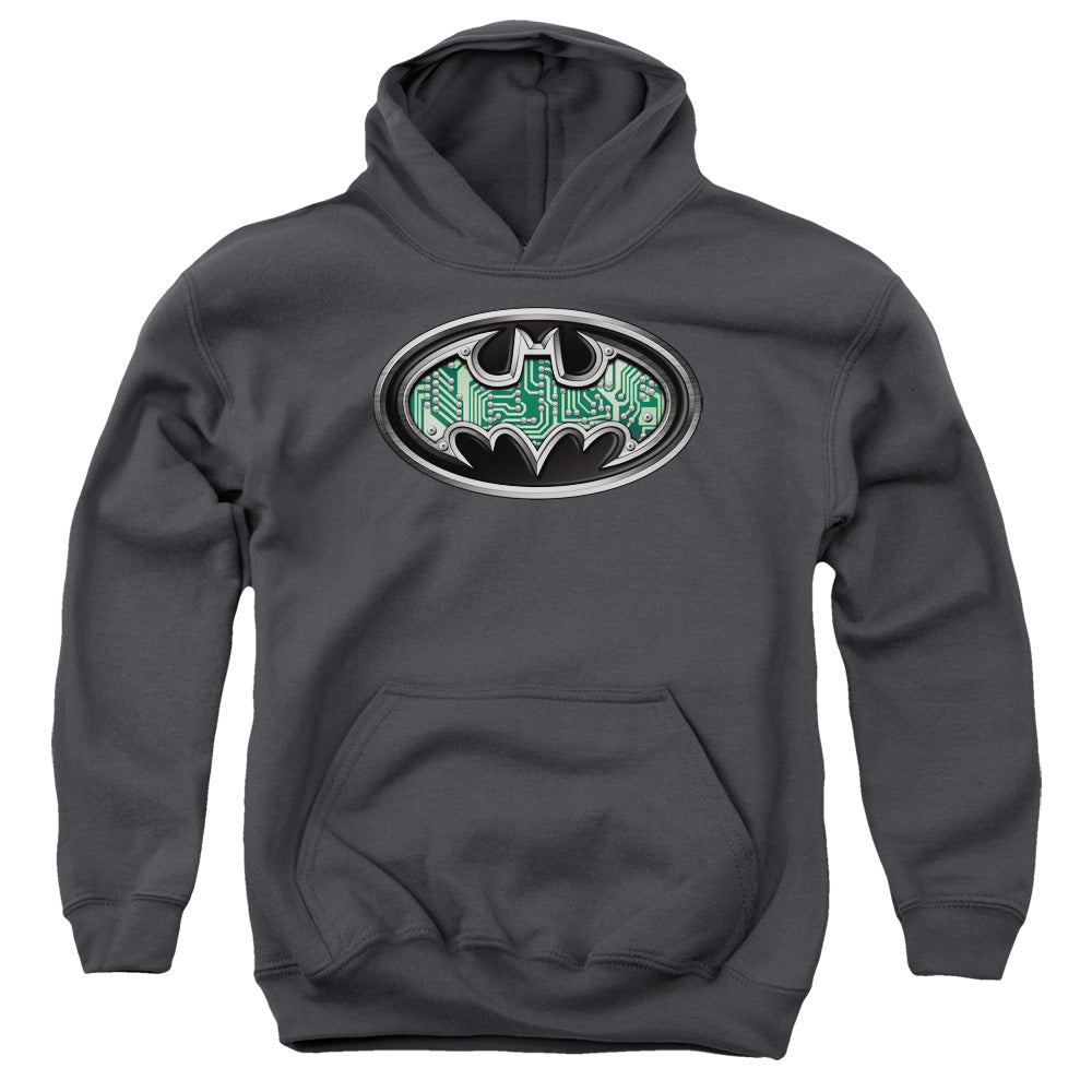 Batman Comics Circuitry Shield Youth Cotton Poly Pull-Over Hoodie