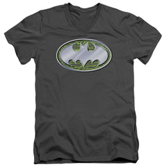 Batman Comics Circuits Logo Men's 30/1 Cotton Slim V-Neck T-Shirt