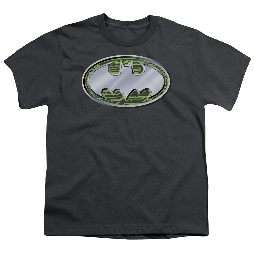 Batman Comics Circuits Logo Youth 18/1 100% Cotton Short-Sleeve T-Shirt