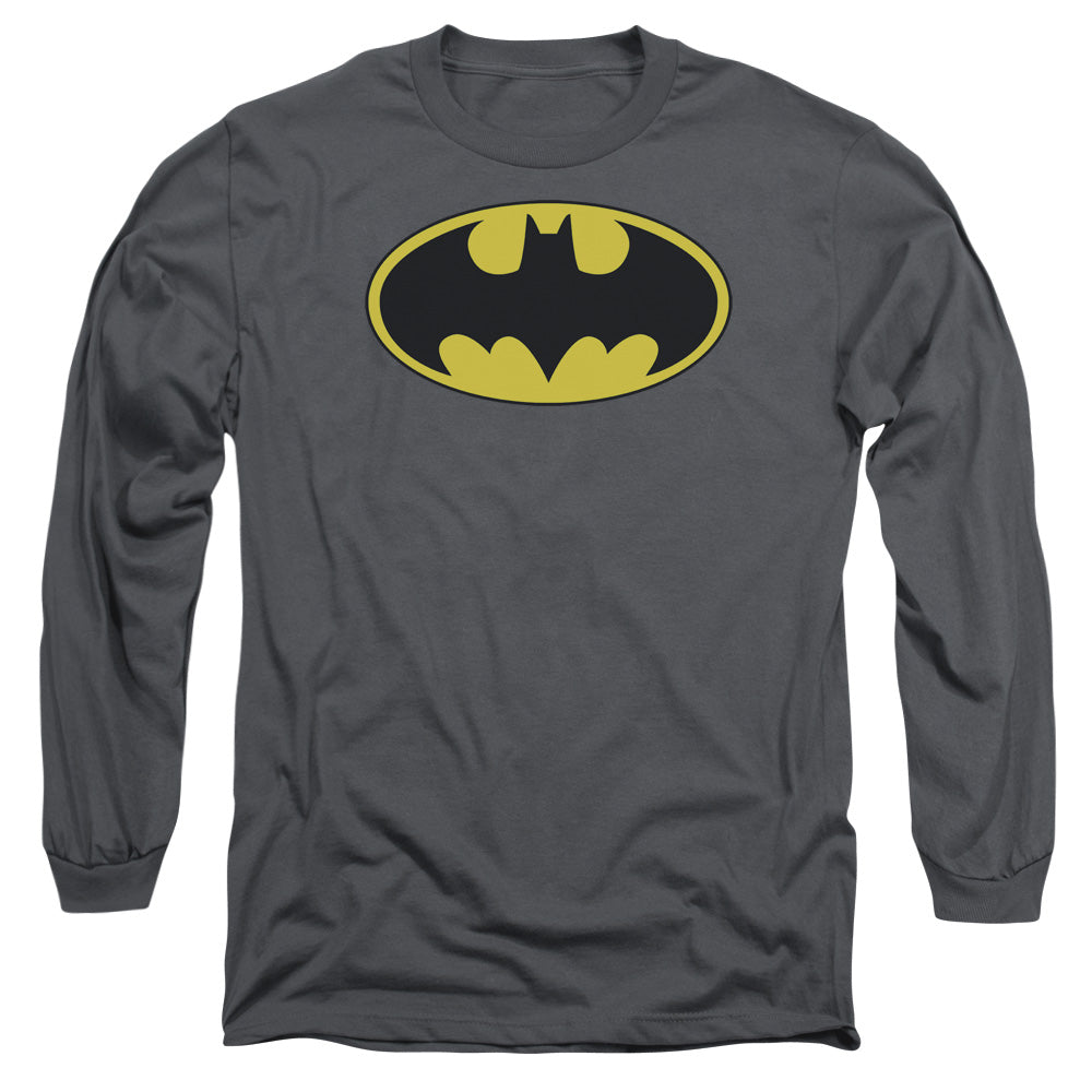 Batman Comics Classic Bat Logo Men's 18/1 Cotton Long-Sleeve T-Shirt