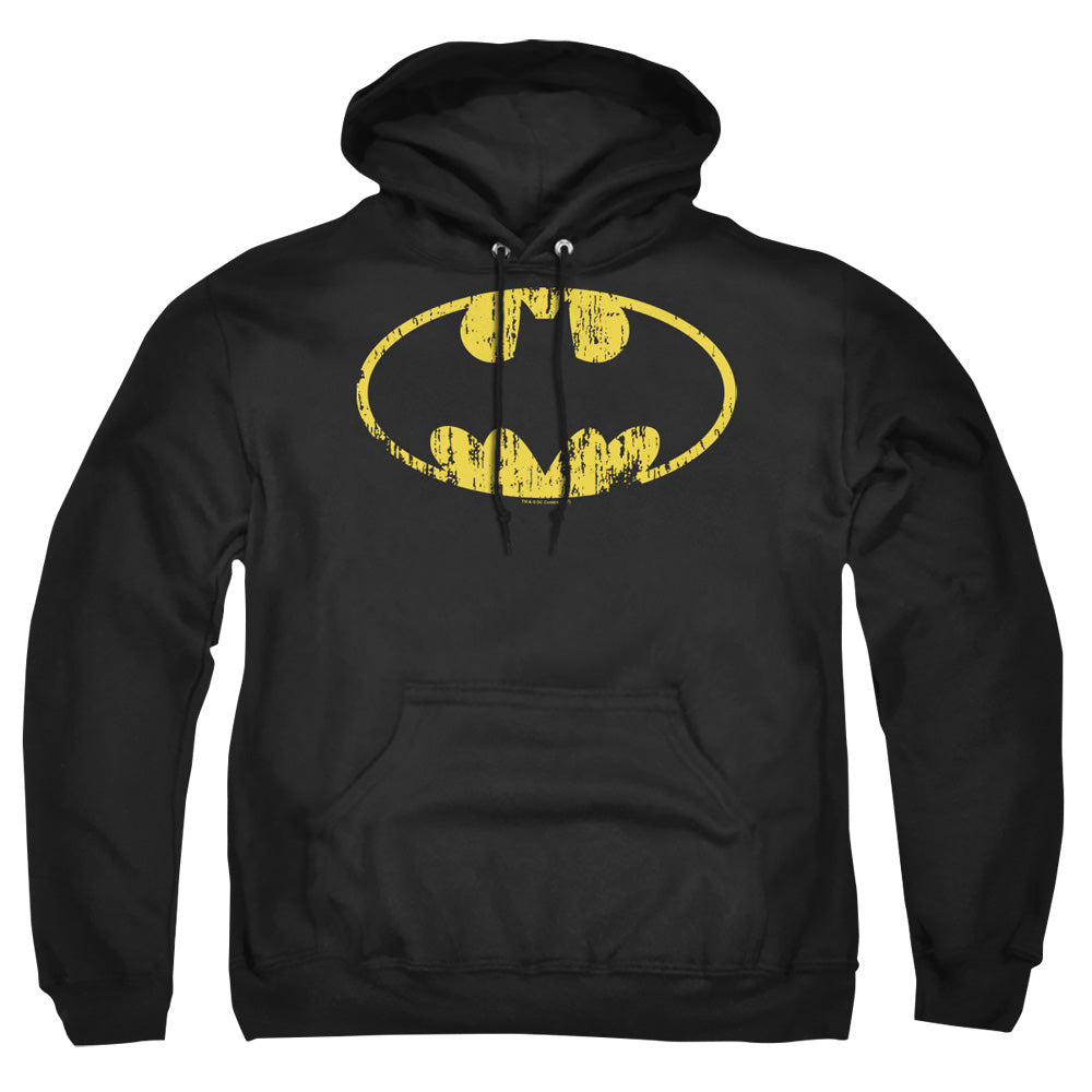 Batman Comics Classic Logo Distressed Men's Pull-Over 75 25 Poly Hoodie
