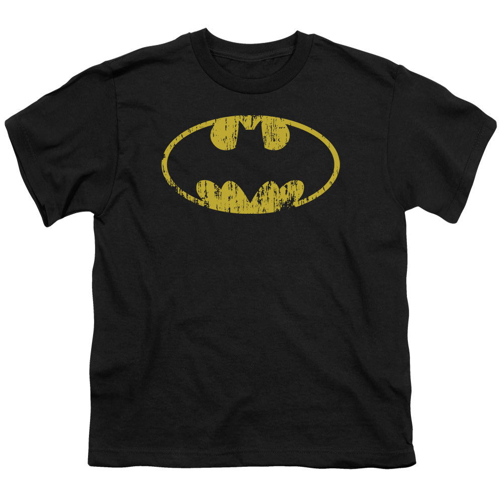 Batman Comics Classic Logo Distressed Youth 18/1 100% Cotton Short-Sleeve T-Shirt