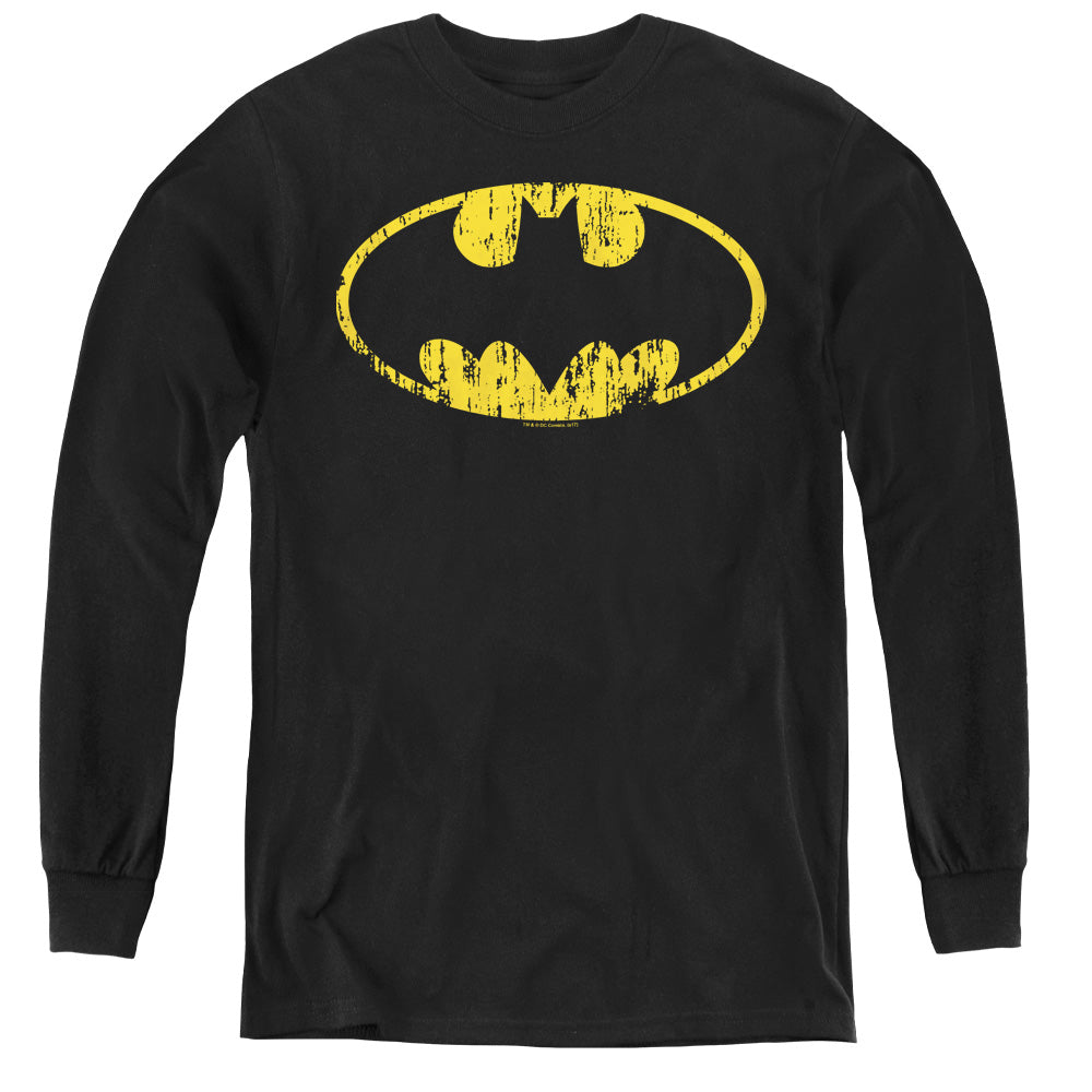 Batman Comics Classic Logo Distressed Youth Long-Sleeve T-Shirt
