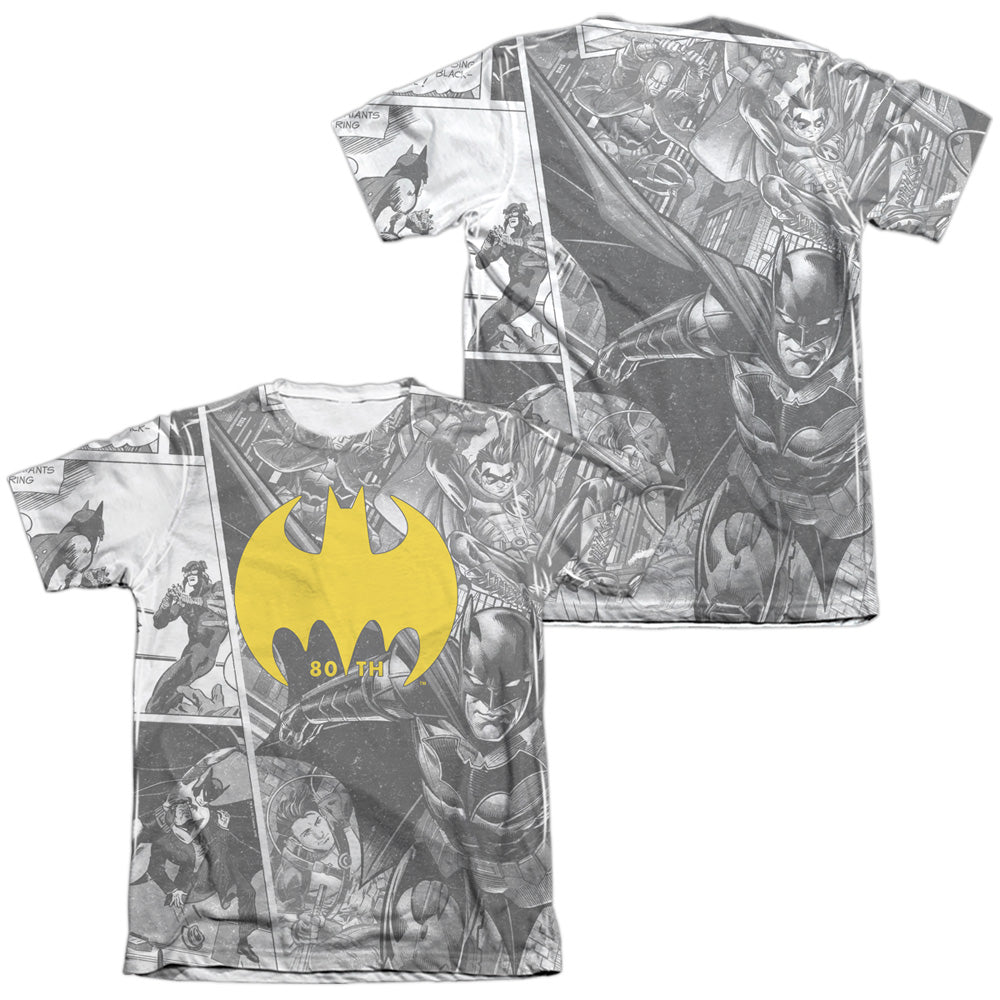 Batman Comics Collage (Front/Back Print) Men's Regular Fit Poly Cotton Short-Sleeve T-Shirt