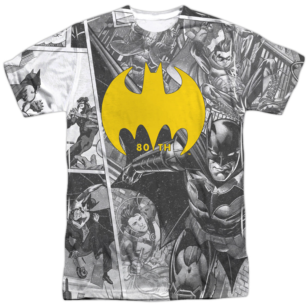 Batman Comics Collage Men's Regular Fit Polyester Short-Sleeve T-Shirt