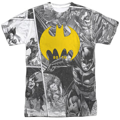 Batman Comics Collage Men's Regular Fit Polyester Short-Sleeve T-Shirt