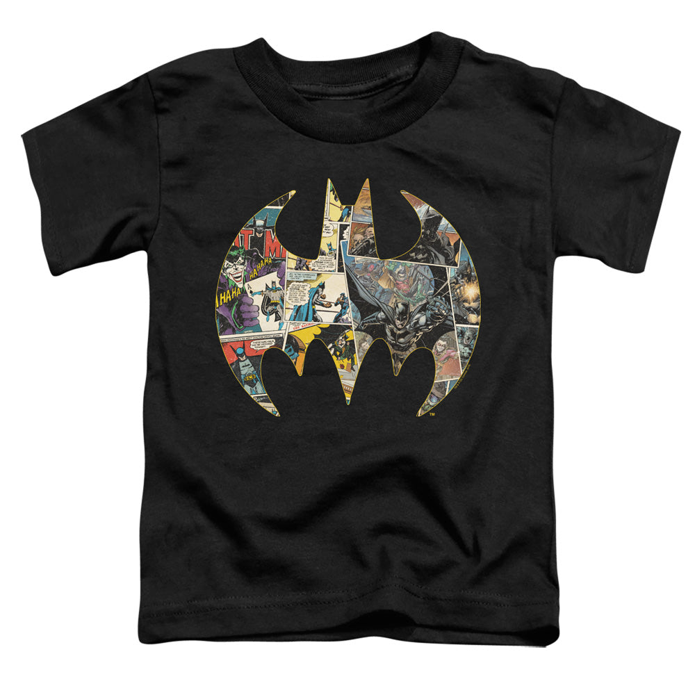 Batman Comics Collage Shield Toddler 18/1 Cotton Short-Sleeve T-Shirt
