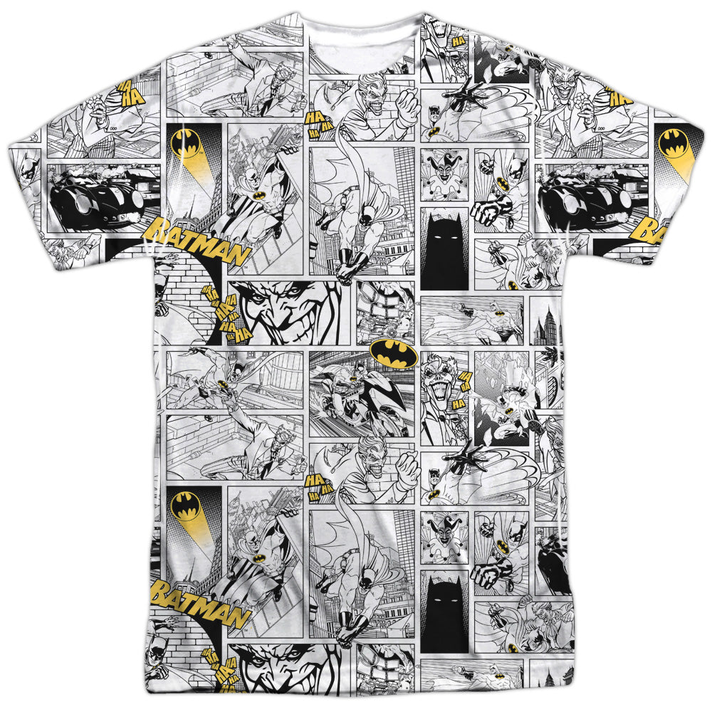 Batman Comics Comic All Over Men's Regular Fit Polyester Short-Sleeve T-Shirt