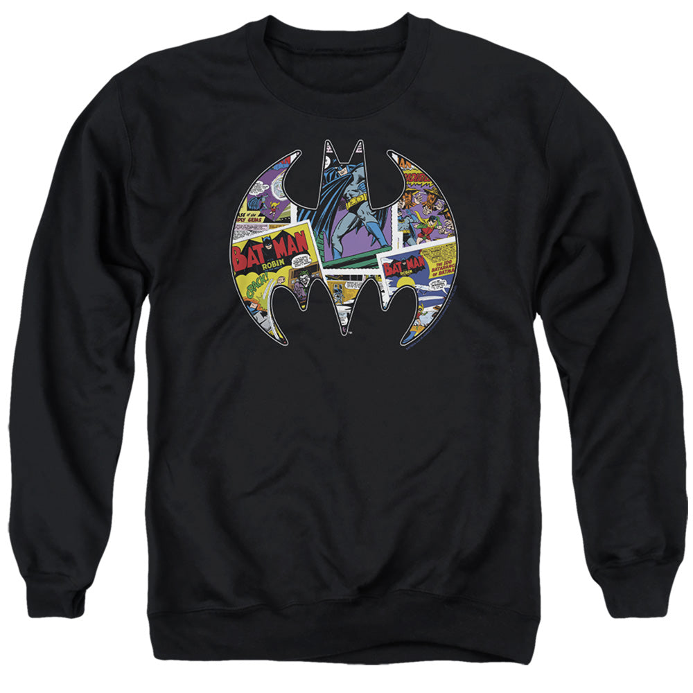Batman Comics Comic Bat Men's Crewneck 50 50 Poly Long-Sleeve T-Shirt