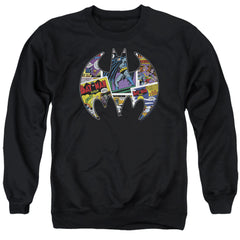 Batman Comics Comic Bat Men's Crewneck 50 50 Poly Long-Sleeve T-Shirt