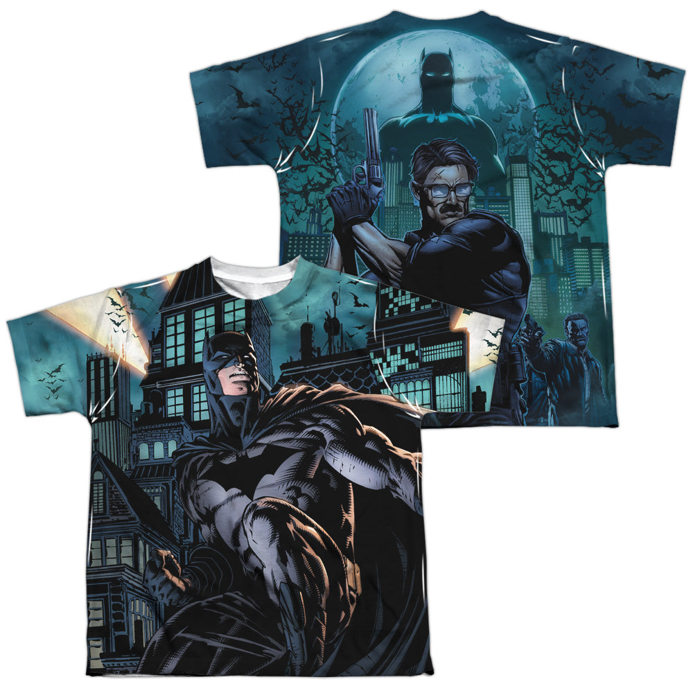 Batman Comics Coming For You (Front/Back Print) Youth Regular Fit Poly Short-Sleeve T-Shirt