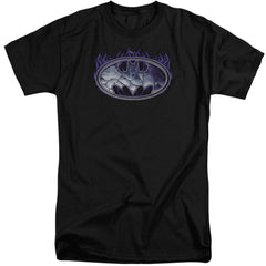 Batman Comics Cracked Shield Men's 18/1 Tall Cotton Short-Sleeve T-Shirt
