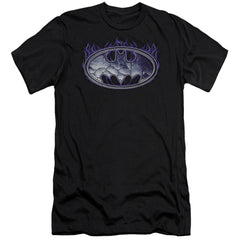 Batman Comics Cracked Shield Men's Ultra-Soft 30/1 Cotton Slim Short-Sleeve T-Shirt