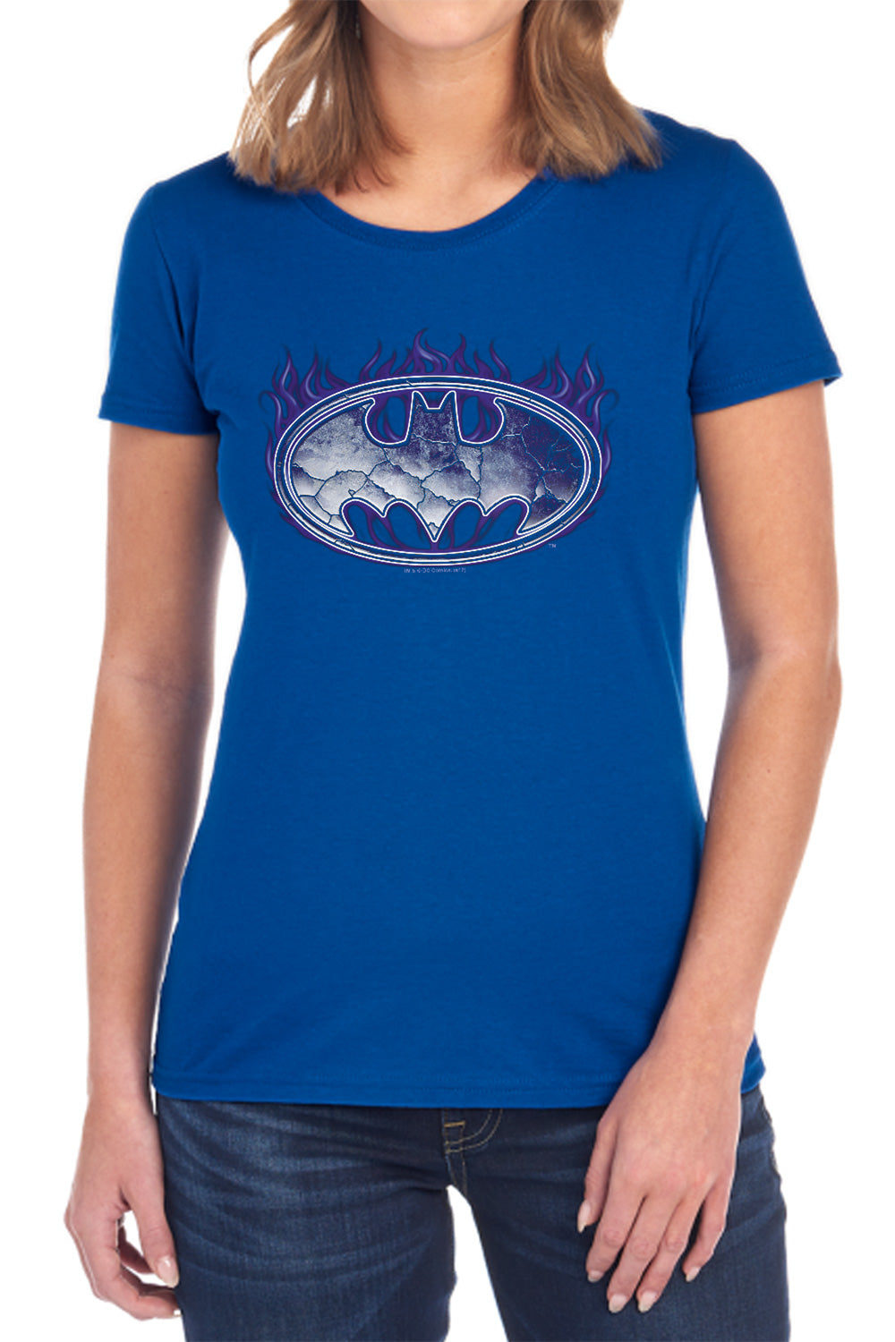 Batman Comics Cracked Shield Women's 18/1 Cotton Short-Sleeve T-Shirt