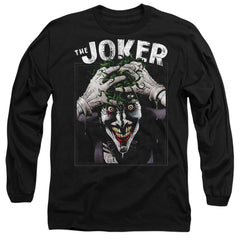 Batman Comics Crazed Joker Men's 18/1 Cotton Long-Sleeve T-Shirt