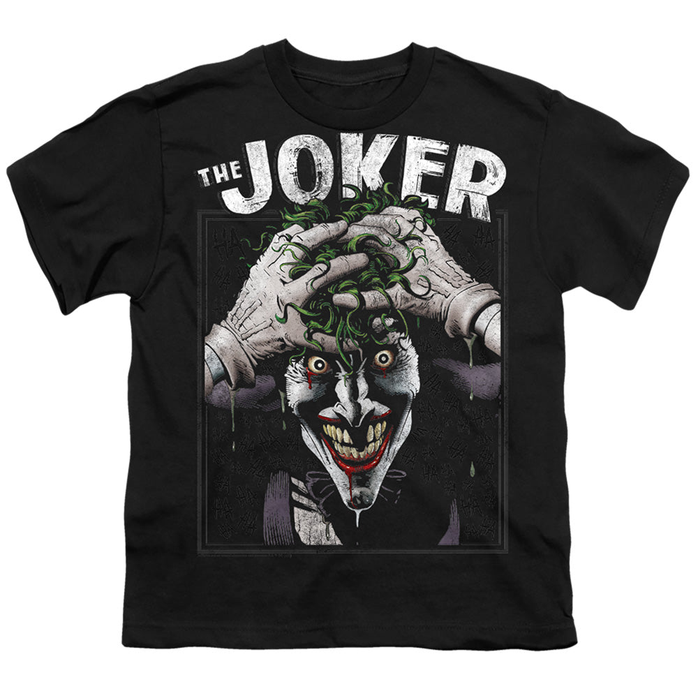 Batman Comics Crazed Joker Youth 18/1 100% Cotton Short-Sleeve T-Shirt