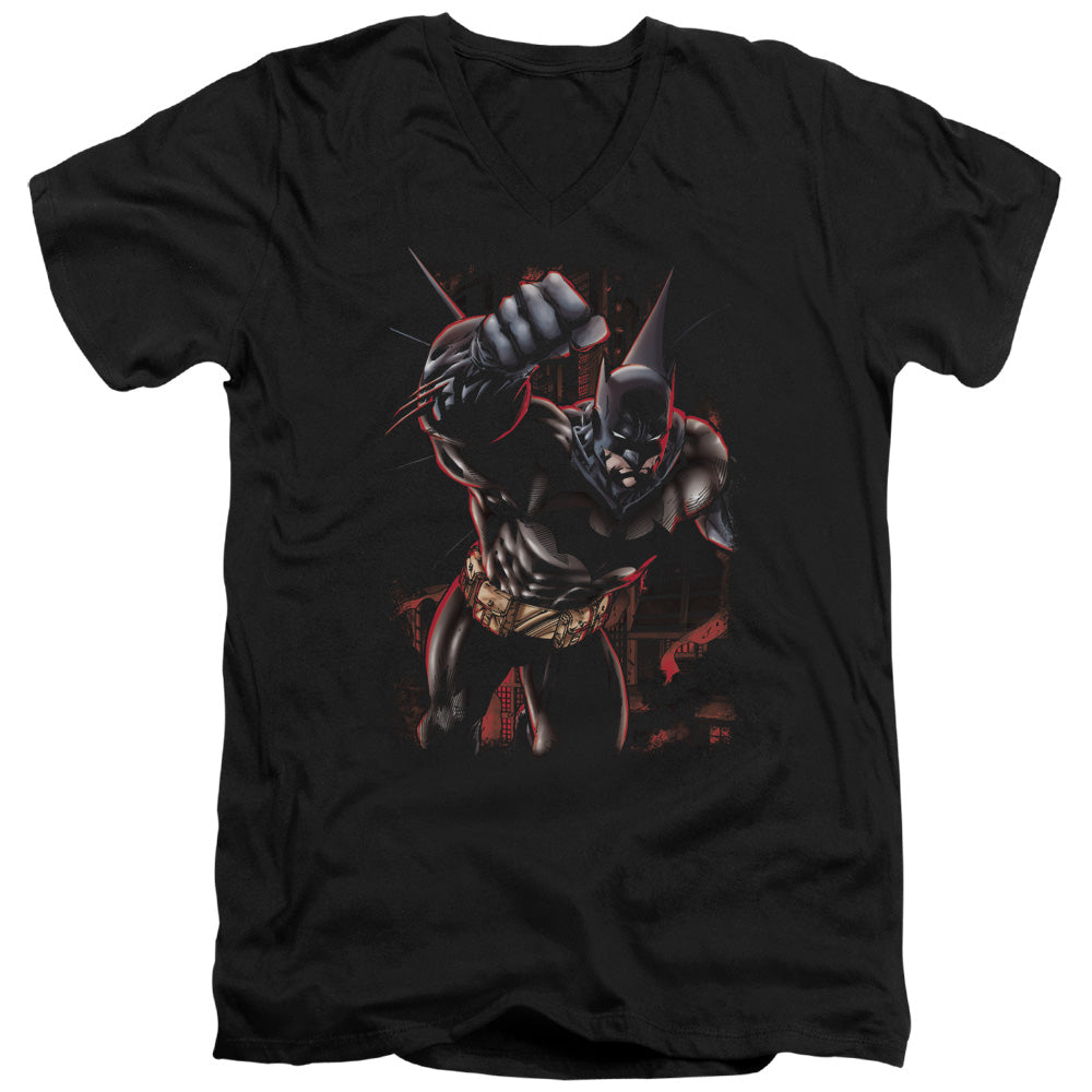 Batman Comics Crimson Knight Men's 30/1 Cotton Slim V-Neck T-Shirt