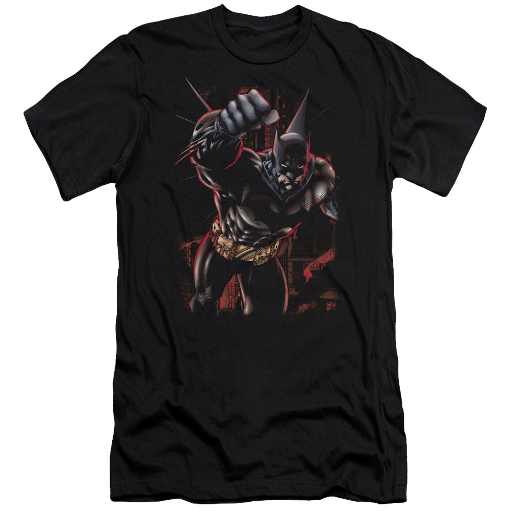 Batman Comics Crimson Knight Men's Ultra-Soft 30/1 Cotton Slim Short-Sleeve T-Shirt