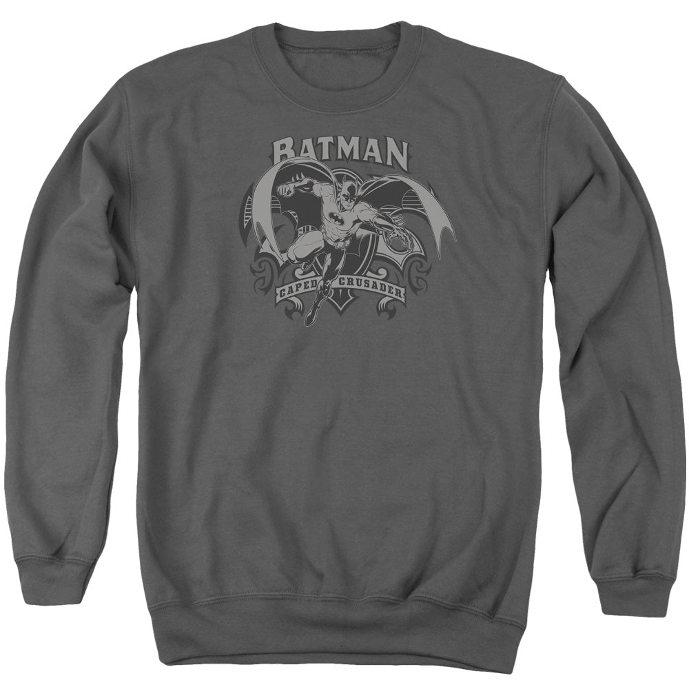 Batman Comics Crusade Men's Crewneck 50 50 Poly Long-Sleeve T-Shirt